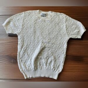 Vintage Alfred Dunner Womens Sweater Short Sleeve Knit Pullover (Medium)